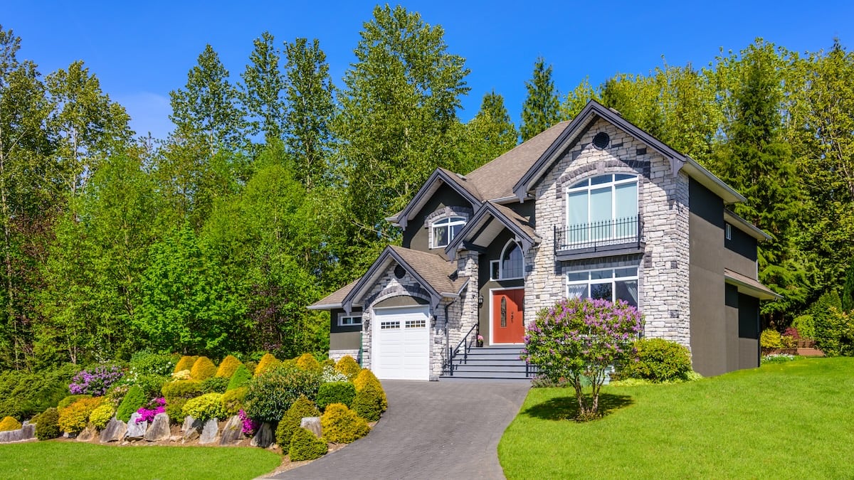 A perfect neighborhood. Houses in suburb