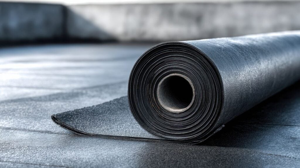 EPDM rubber material on a modern roof