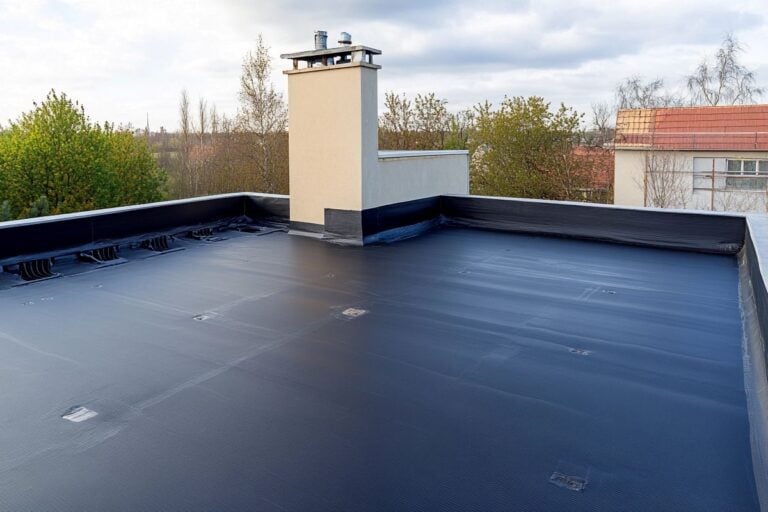 Quality EPDM roofing membrane on flat rooftop