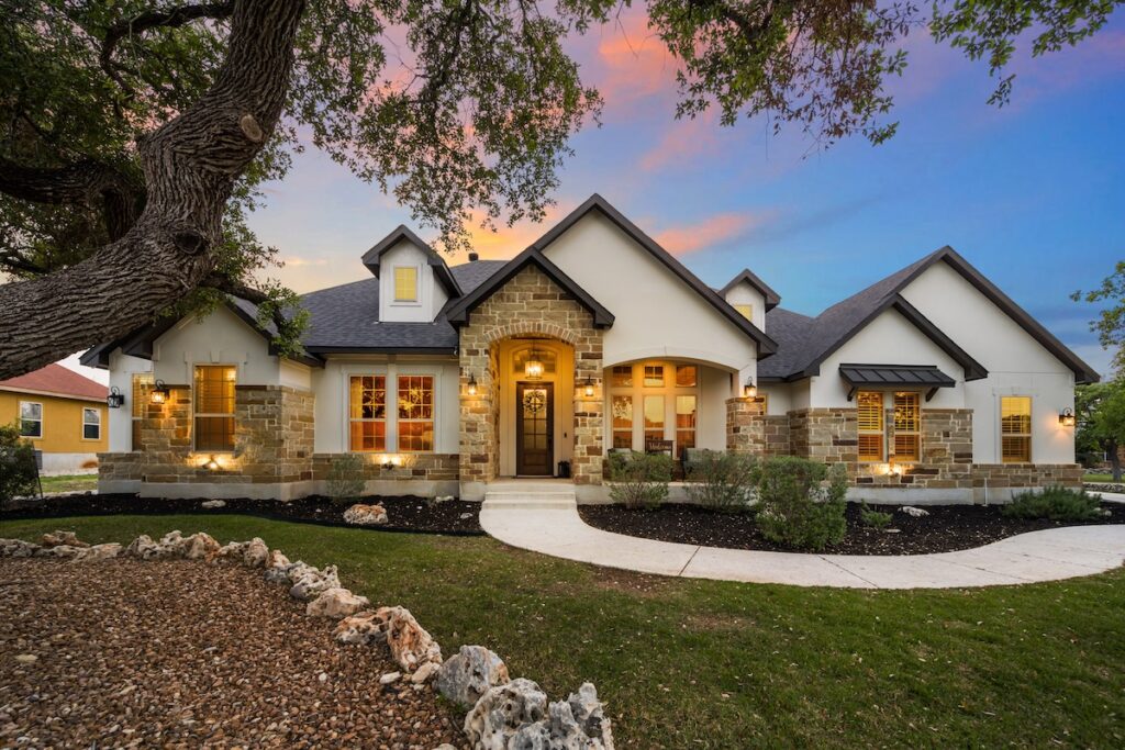 Luxury home at sunset