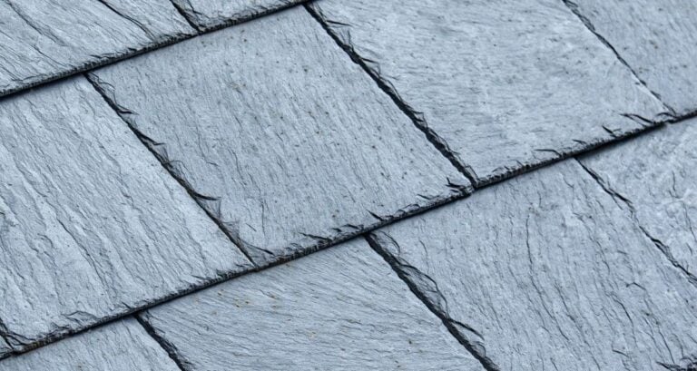 close-up of a slate roof