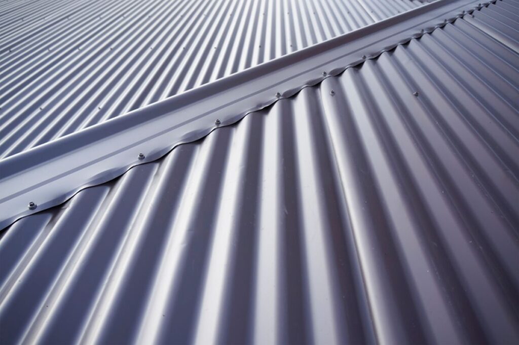 dark grey corrugated metal roof