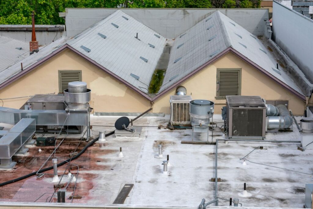 commercial roof inspection wet after storm