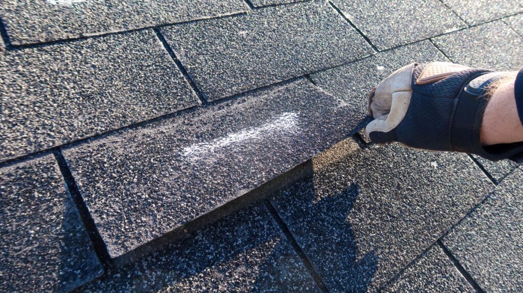 Residential roof inspection for an insurance claim due to storm damage