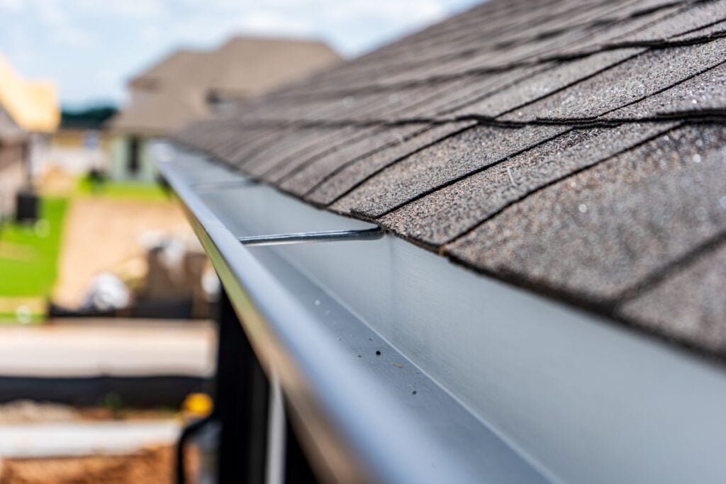 close up view of gutters