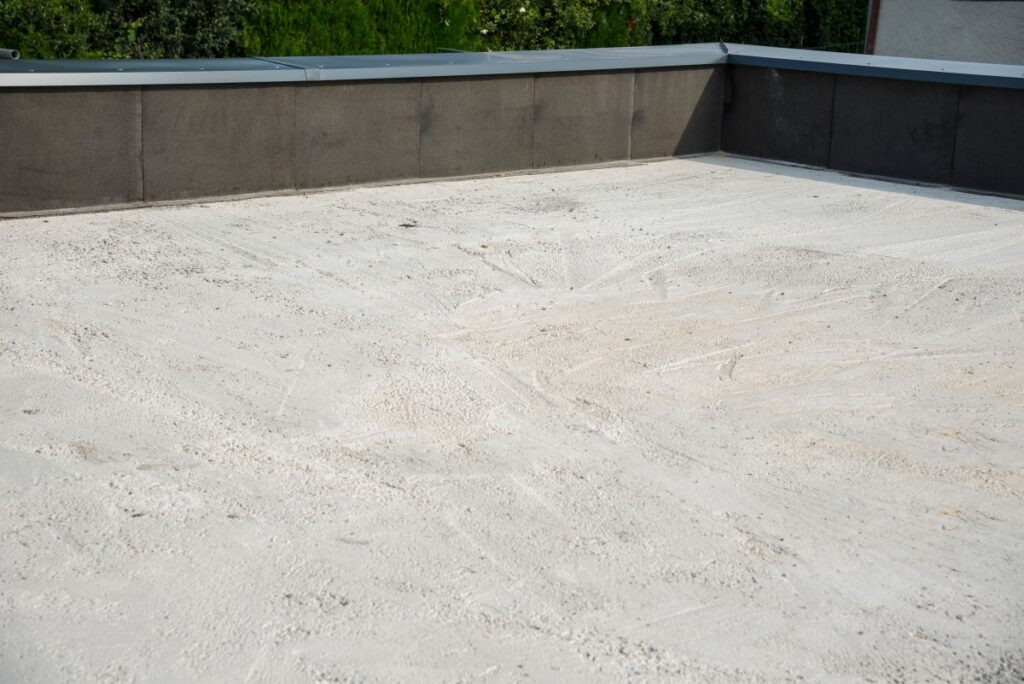 New concrete flat roof before waterproof insulation