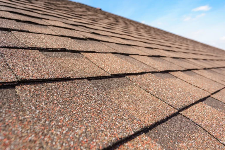 Close-up of Class A asphalt shingles on a North Bay roof